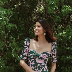 Keepsake green pink flora dress